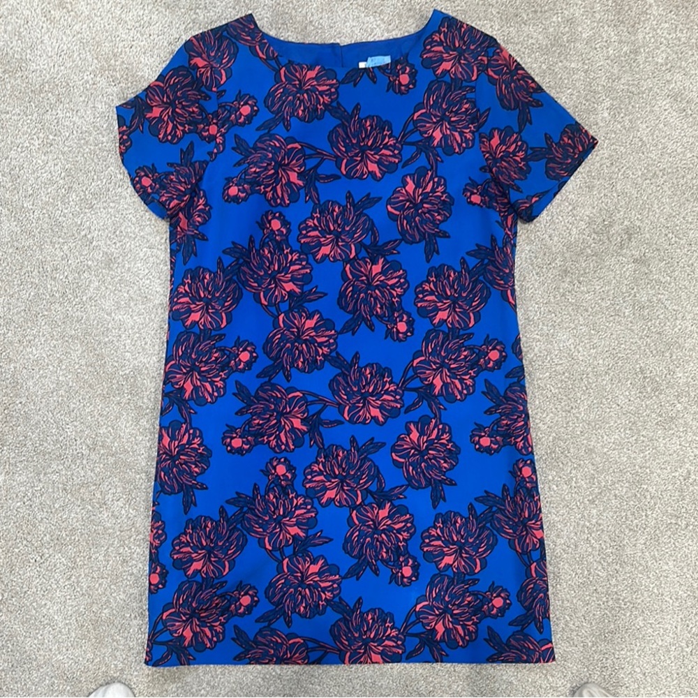 Floral Blue and Red Dress